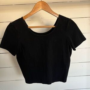 American Apparel Black Crop Top